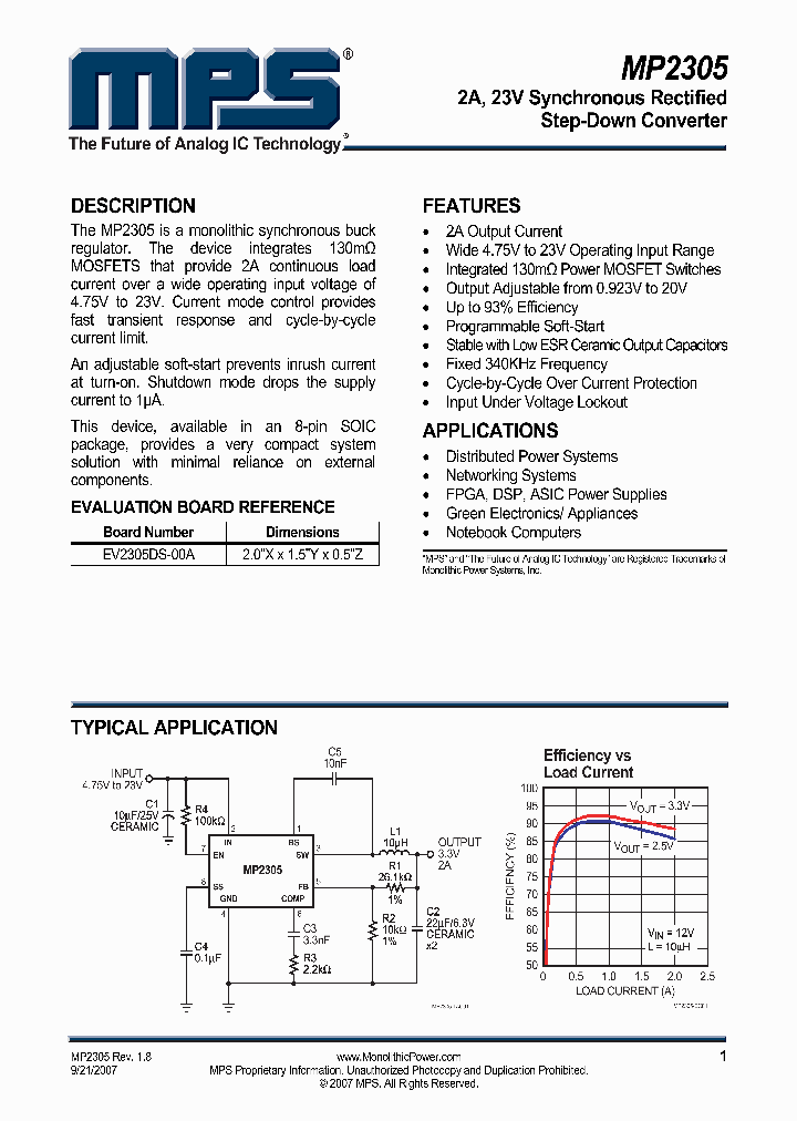 MONOLITHICPOWERSYSTEMSINC-MP2305DS-Z_7490032.PDF Datasheet