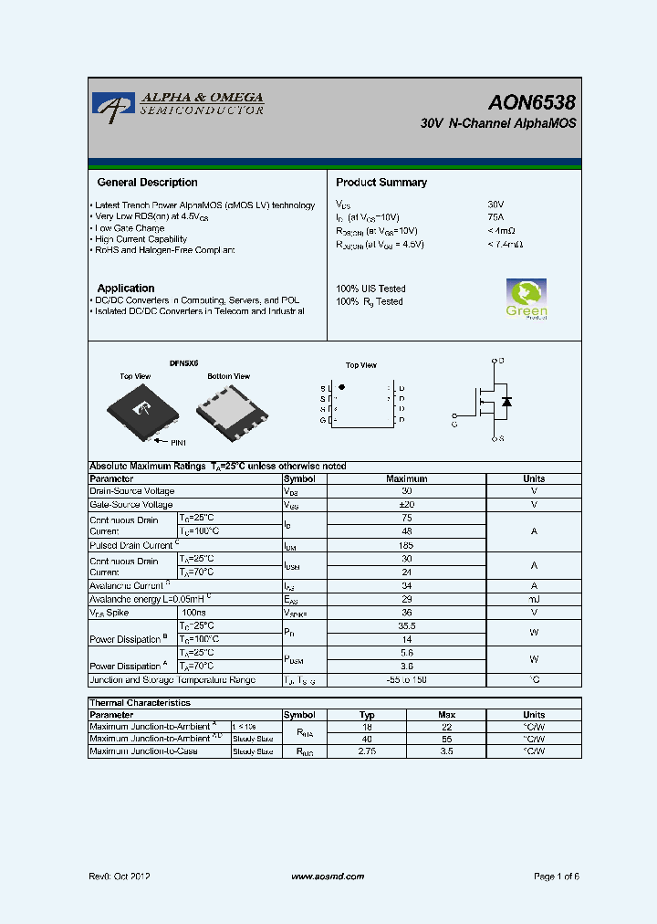 AON6538_7492163.PDF Datasheet