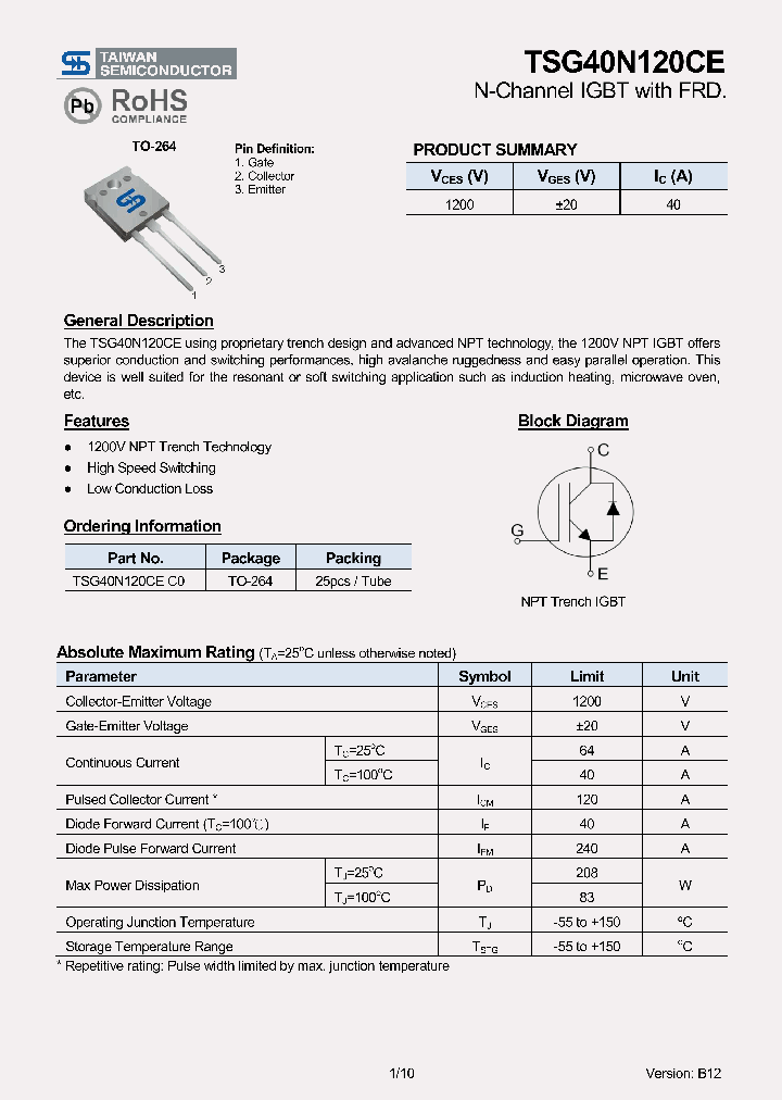 TSG40N120_7493789.PDF Datasheet