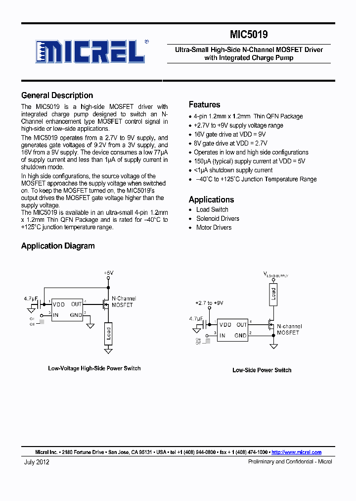 MIC5019YFT_7505349.PDF Datasheet