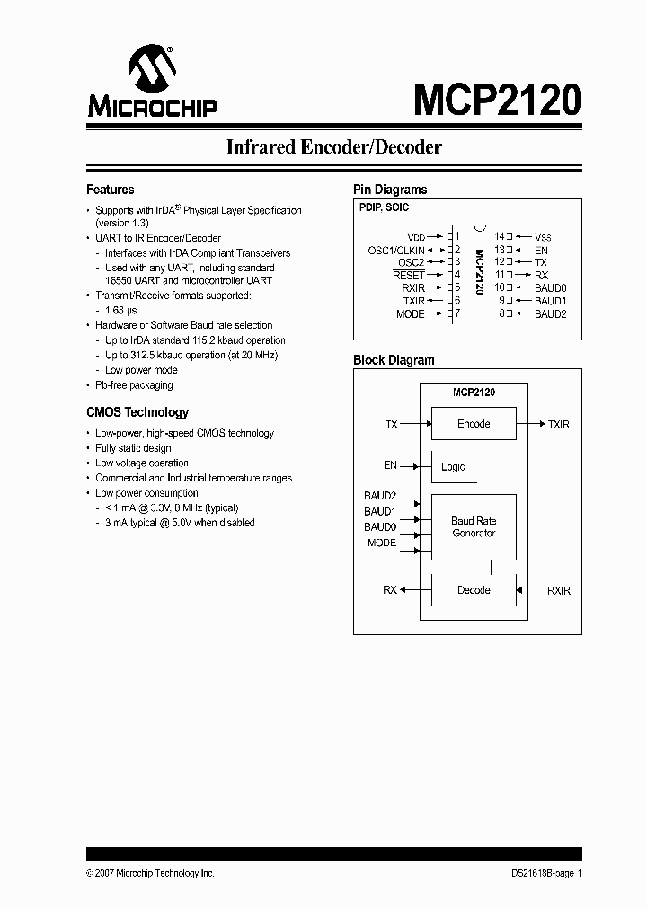 MCP2120-IP_7511923.PDF Datasheet