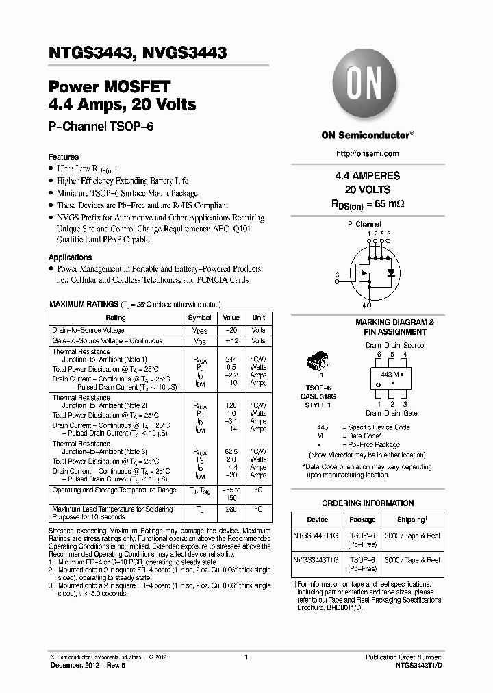 NTGS3443_7512314.PDF Datasheet