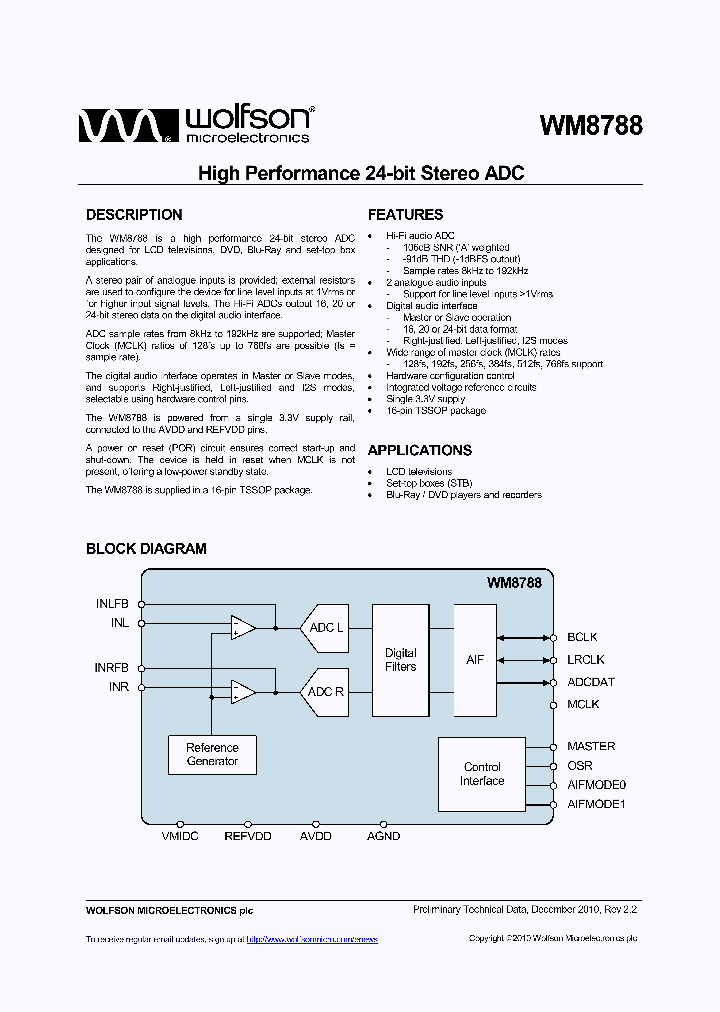 WM8788_7514810.PDF Datasheet