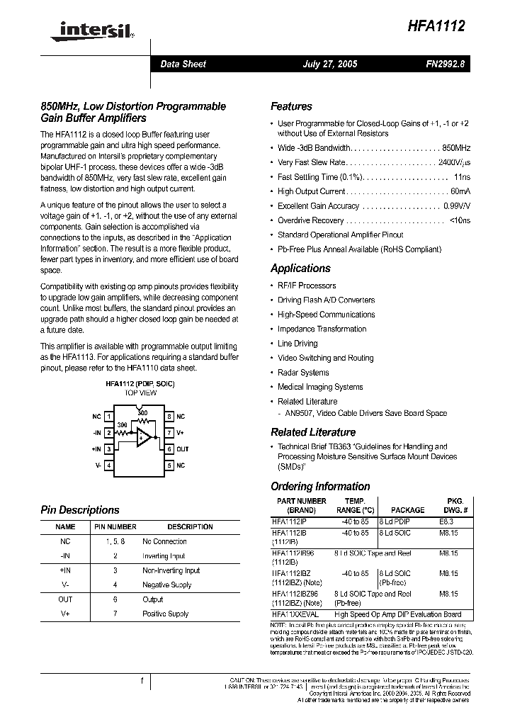HFA-1112IP_7516824.PDF Datasheet