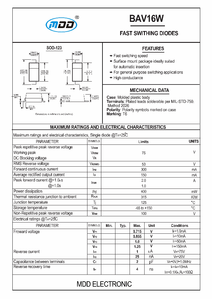 BAV16W_7518542.PDF Datasheet