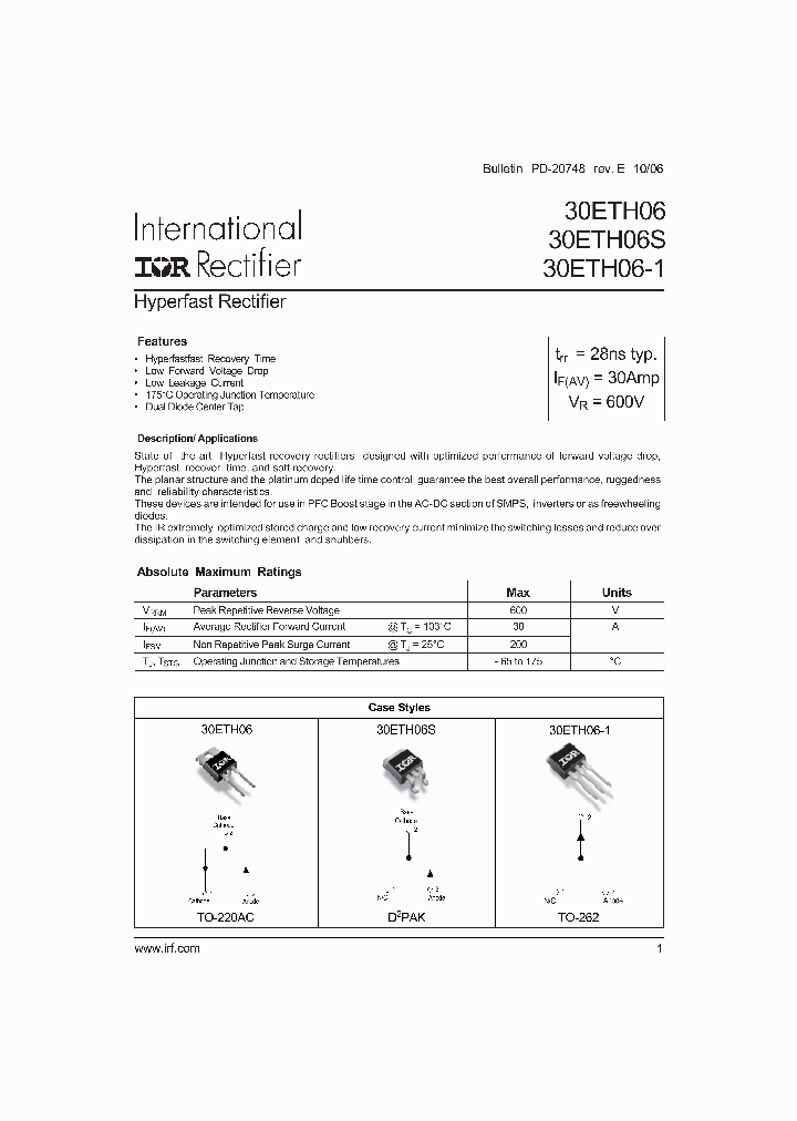 VS-30ETH06PBF_7518874.PDF Datasheet