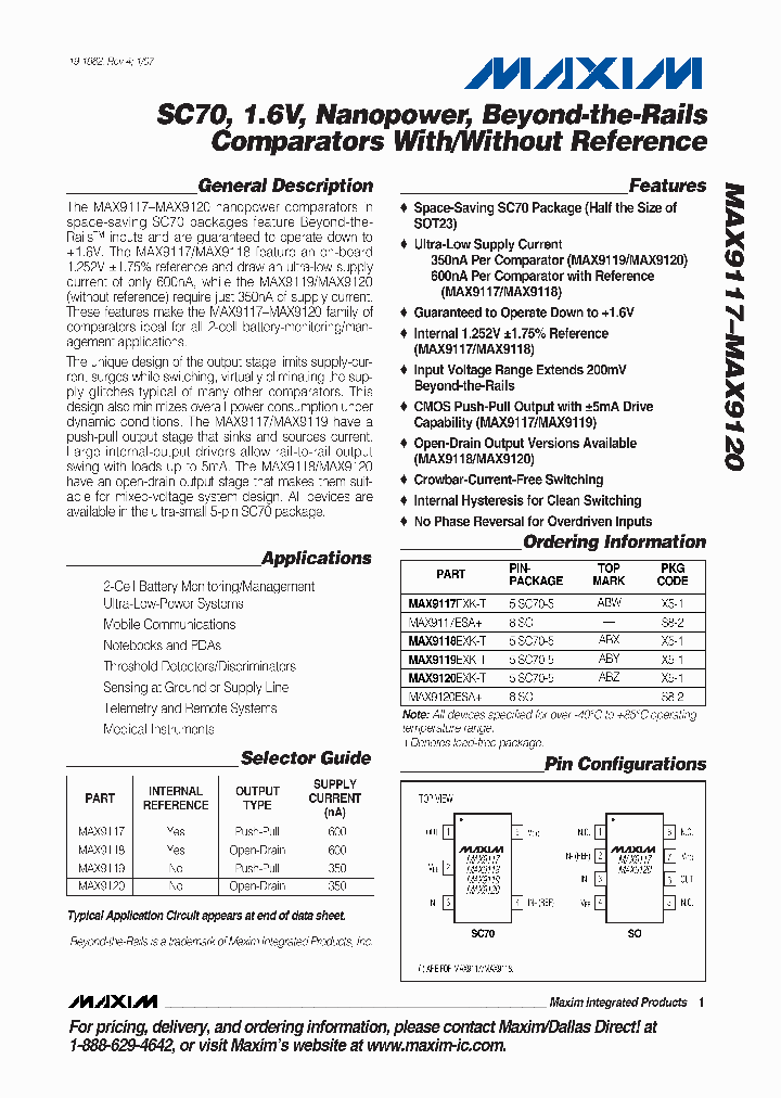 MAX9117EXK_7520330.PDF Datasheet