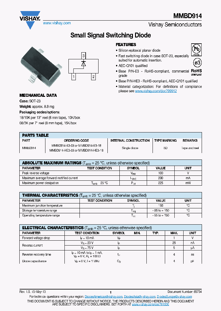 MMBD914-V-G-08_7522879.PDF Datasheet