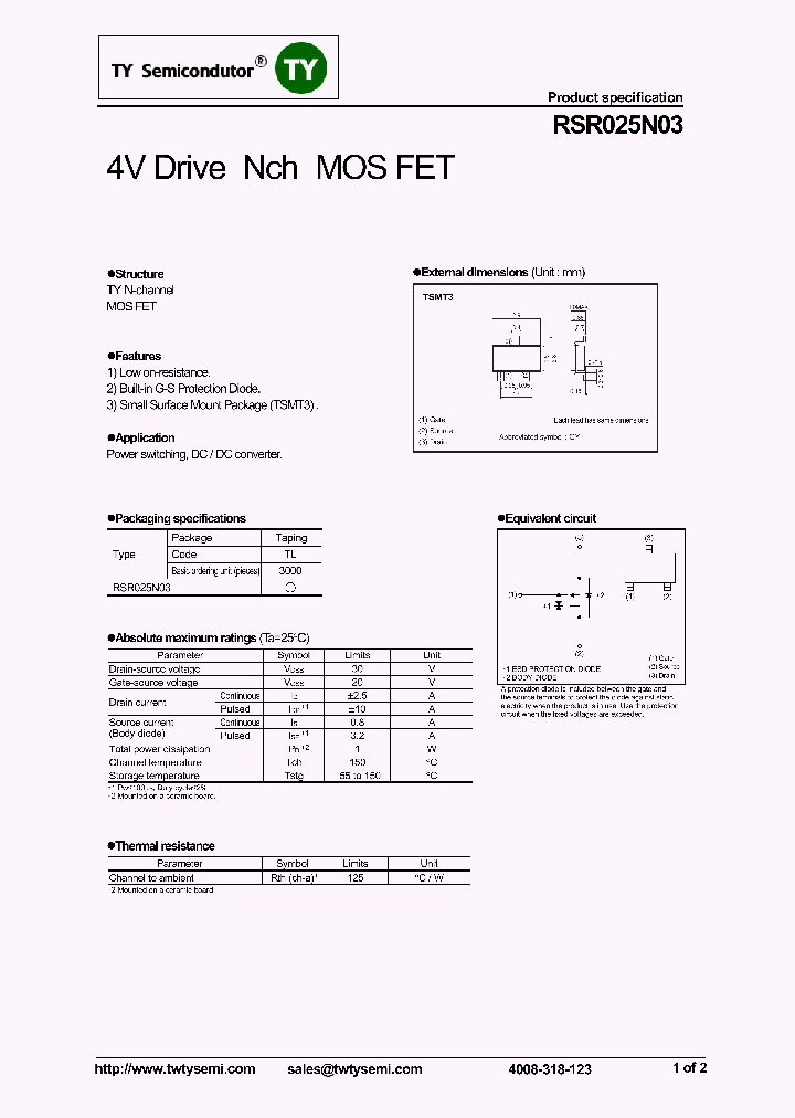 RSR025N03TL_7525534.PDF Datasheet
