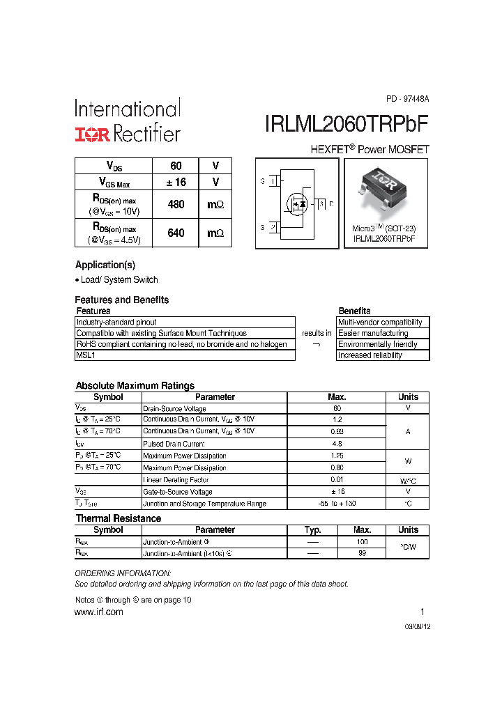 IRLML2060PBF_7525939.PDF Datasheet