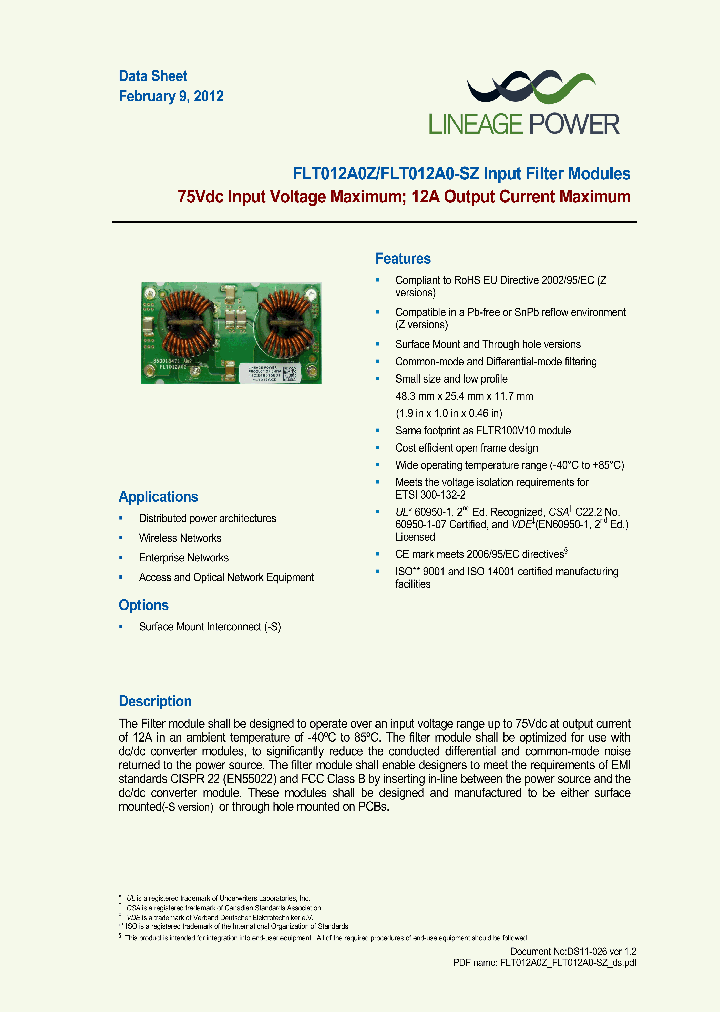 FLT012A0_7526264.PDF Datasheet