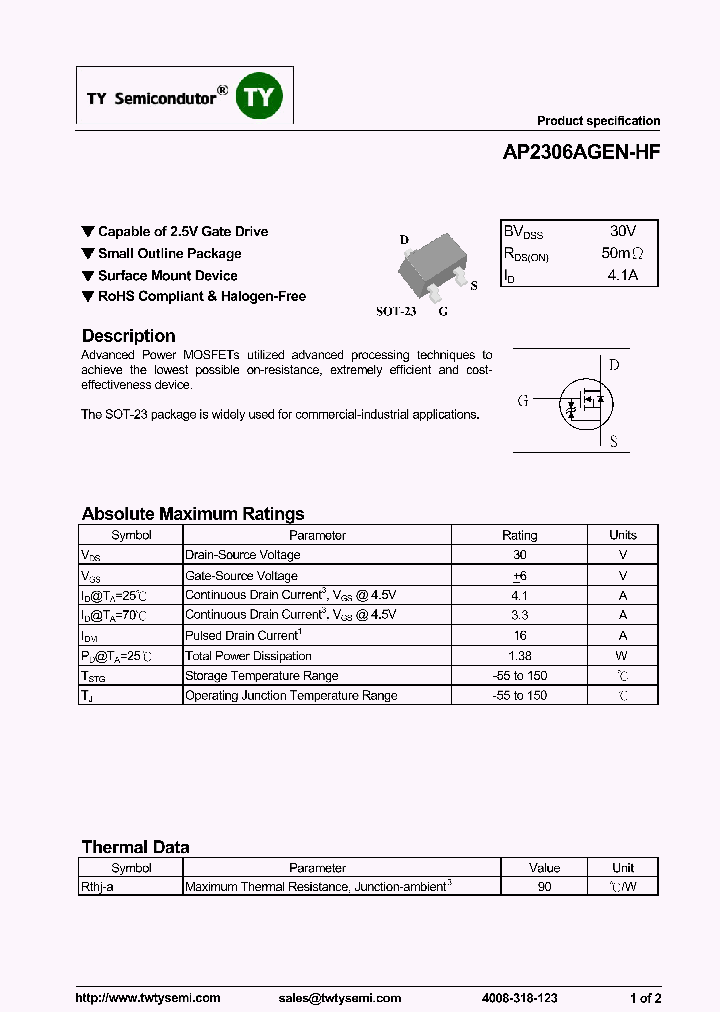 AP2306AGEN-HF_7528462.PDF Datasheet