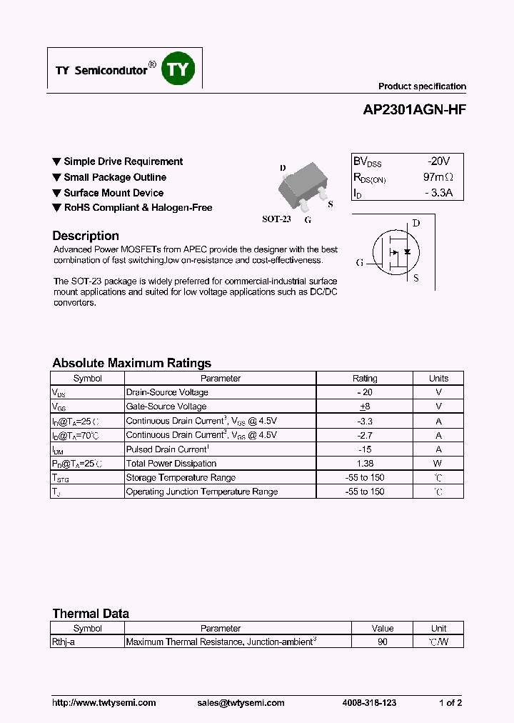 AP2301AGN-HF_7530519.PDF Datasheet