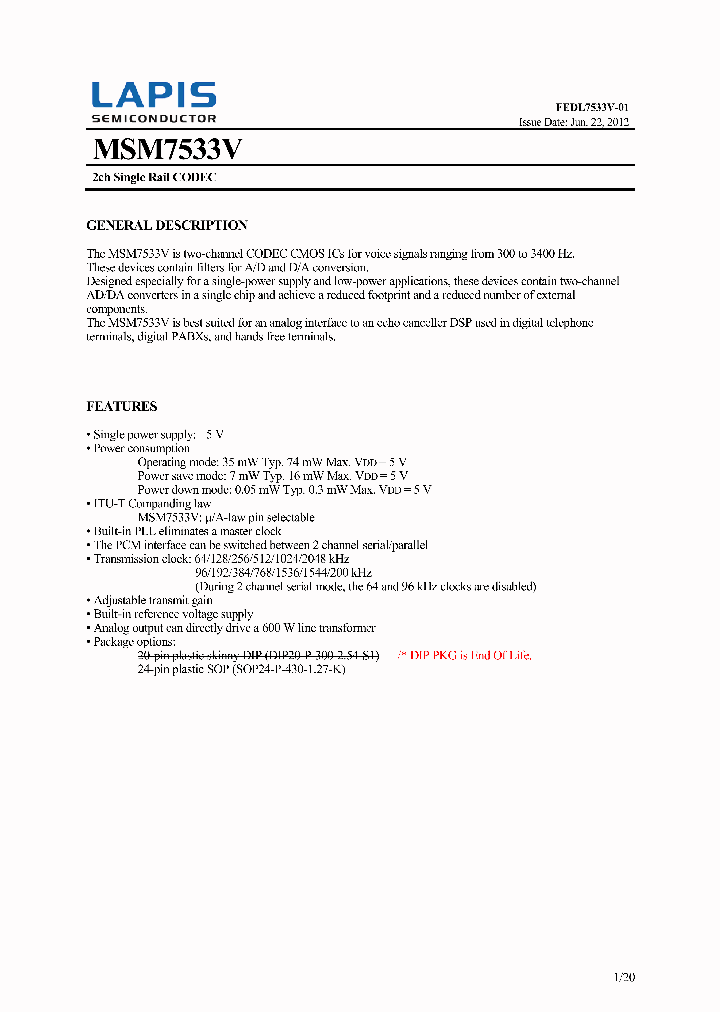MSM7533V_7530882.PDF Datasheet