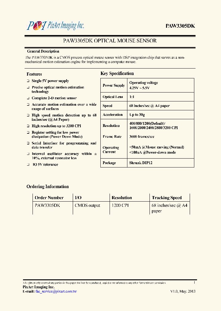 PAW3305DK_7532167.PDF Datasheet