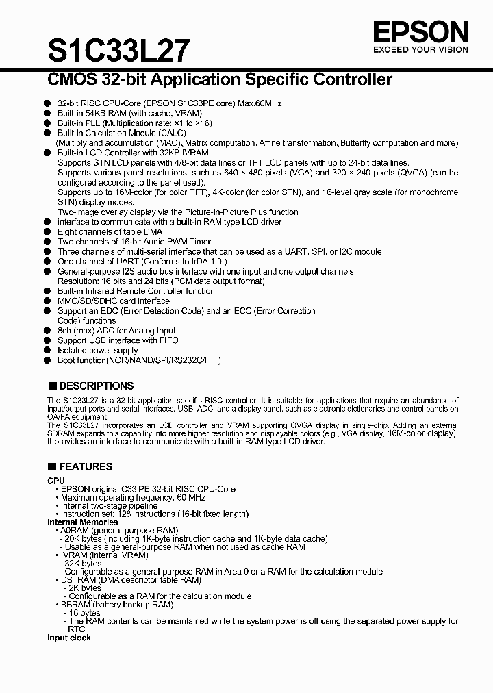S1C33L27_7533052.PDF Datasheet