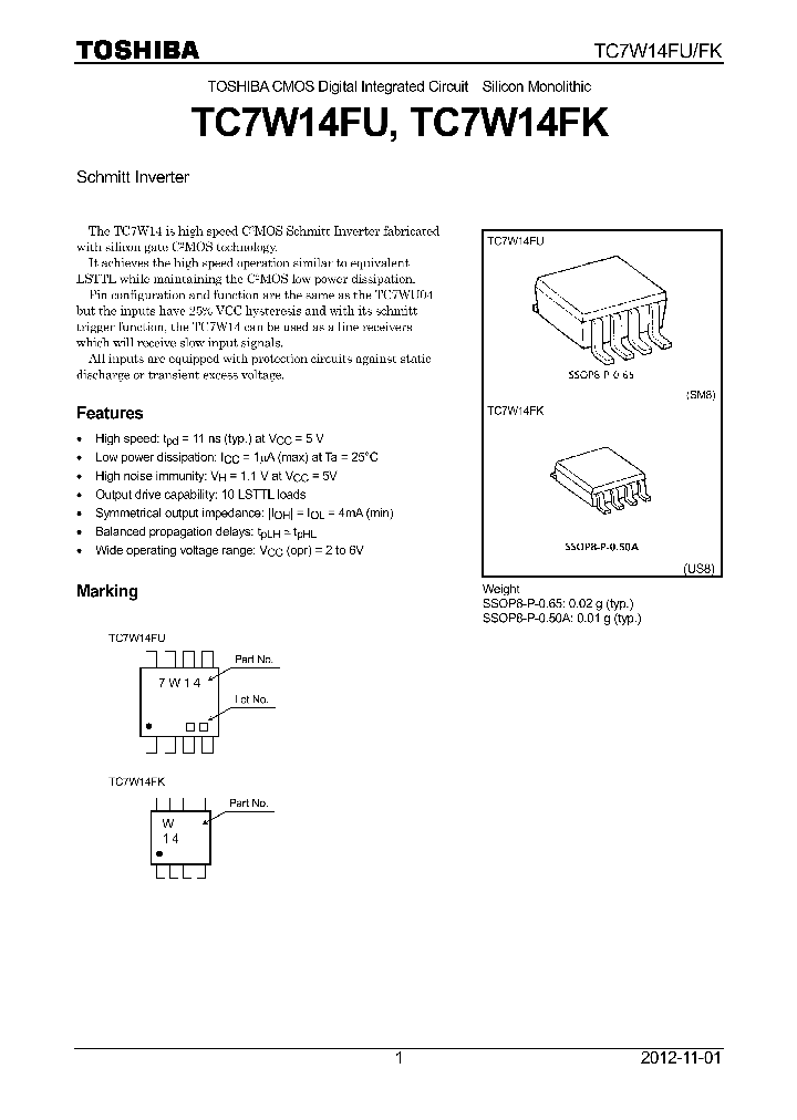 TC7W14FUTE12LF_7534009.PDF Datasheet