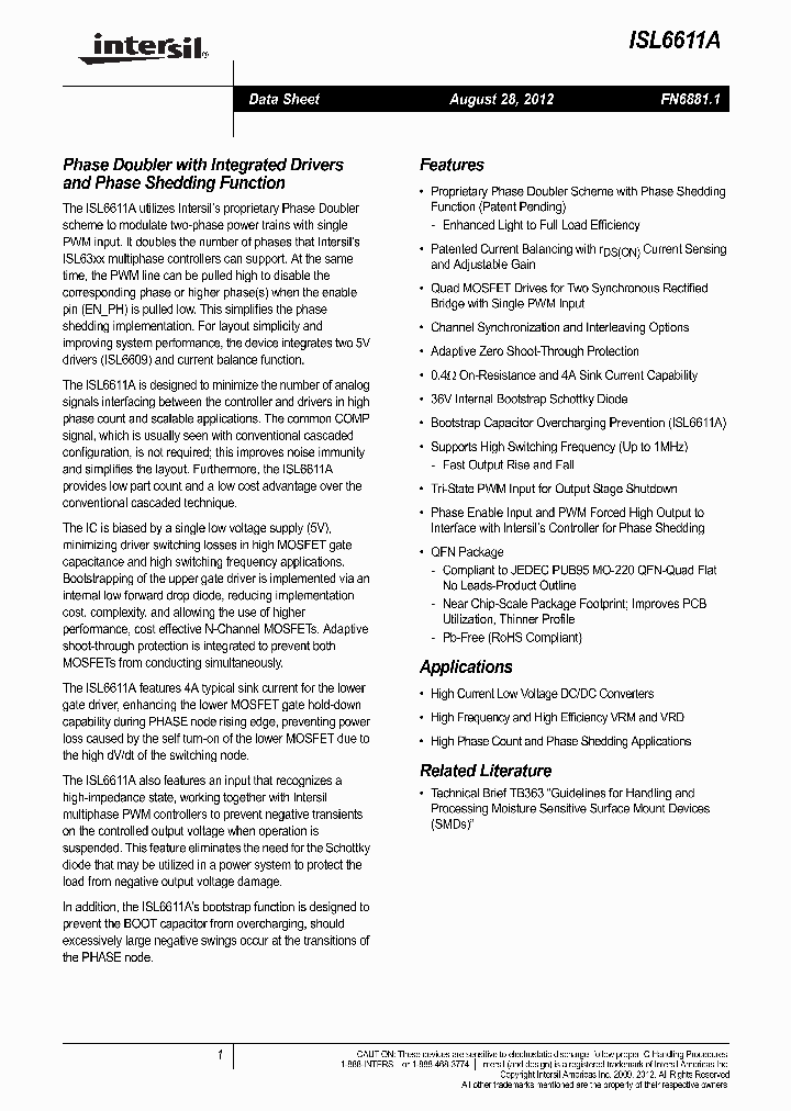 ISL6611A13_7535668.PDF Datasheet