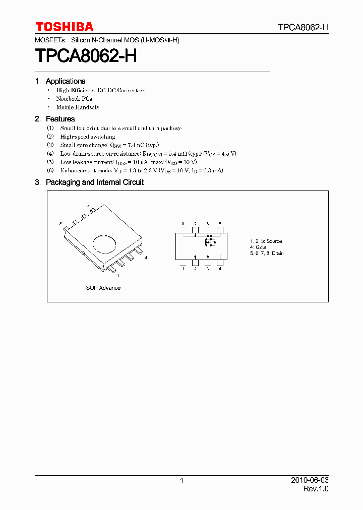 TPCA8062-H_7535930.PDF Datasheet