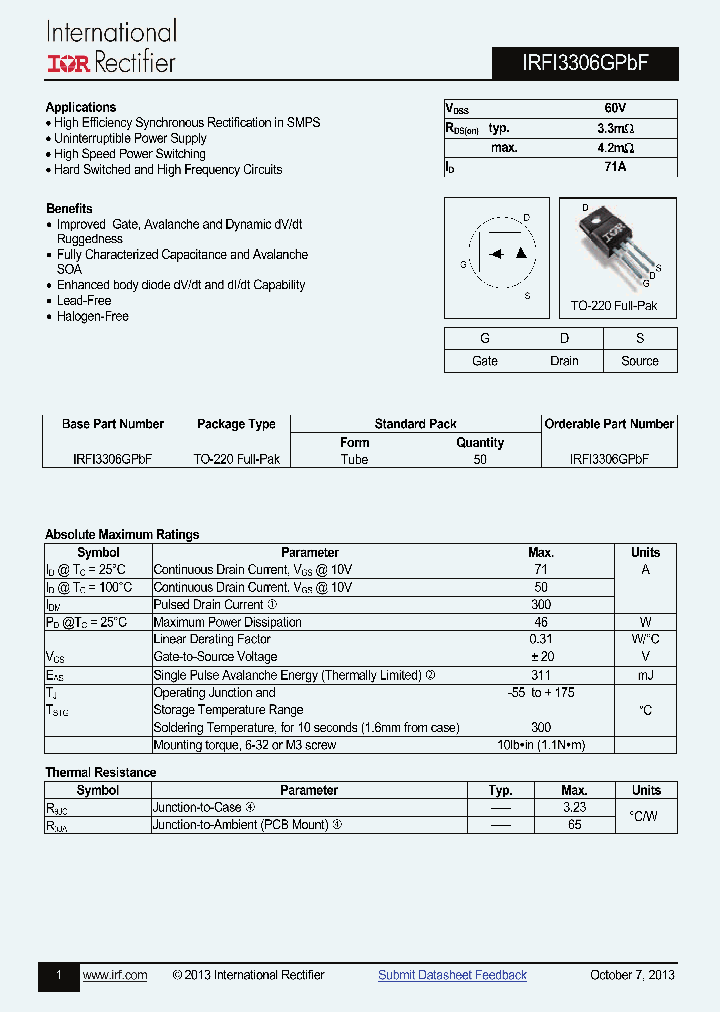 IRFI3306GPBF_7537839.PDF Datasheet