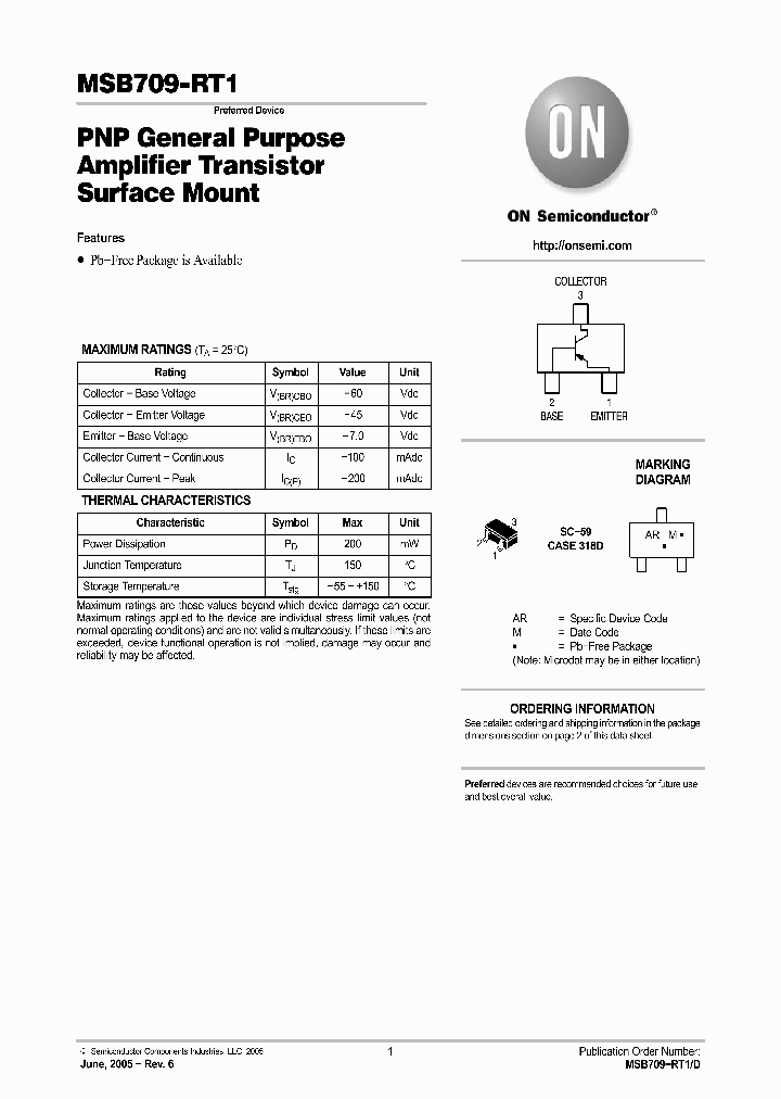 MSB-709RT1G_7541147.PDF Datasheet
