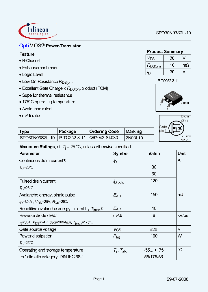 SPD30N03S2L-10_7549086.PDF Datasheet