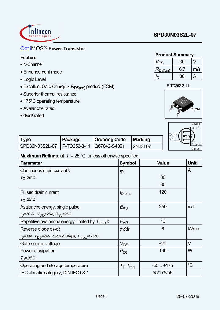 SPD30N03S2L-07_7549082.PDF Datasheet