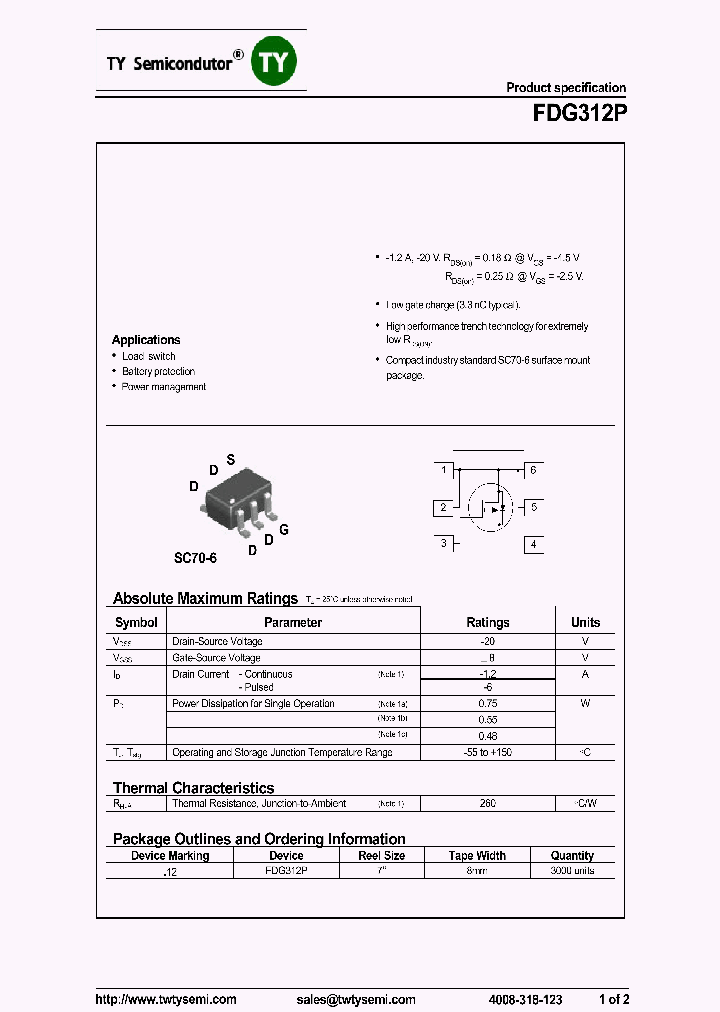 FDG312P_7549722.PDF Datasheet