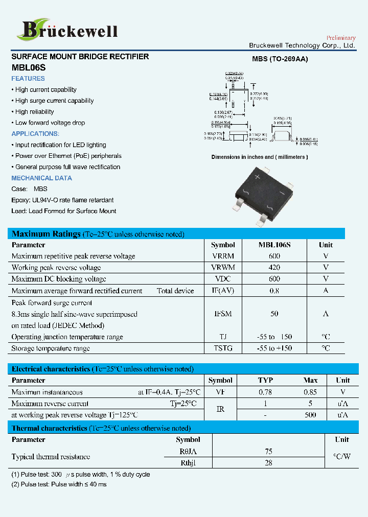 MBL06S_7550088.PDF Datasheet