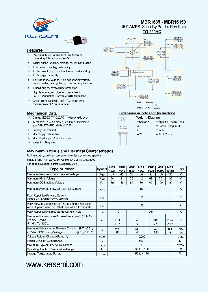 MBR16100_7557100.PDF Datasheet