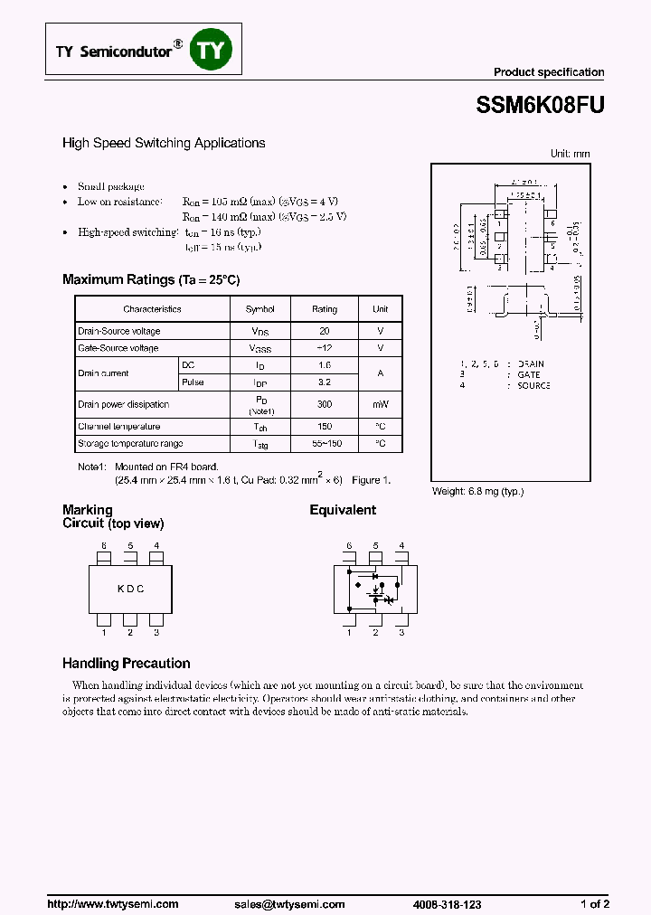 SSM6K08FU_7559700.PDF Datasheet