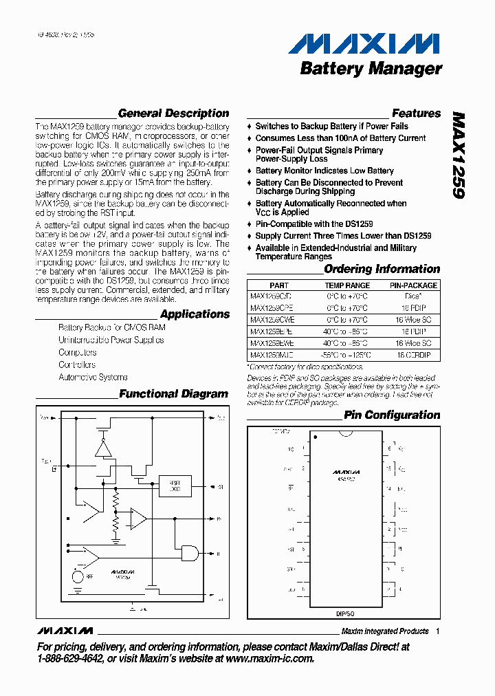 MAX1259EPE_7566150.PDF Datasheet
