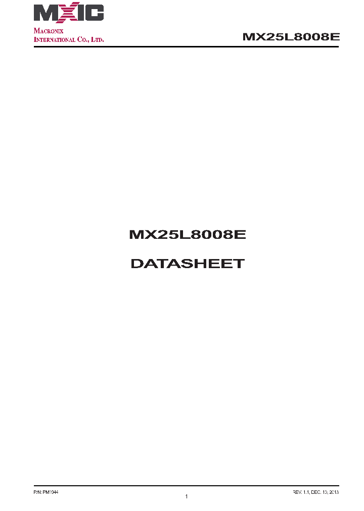 MX25L8008E_7576845.PDF Datasheet