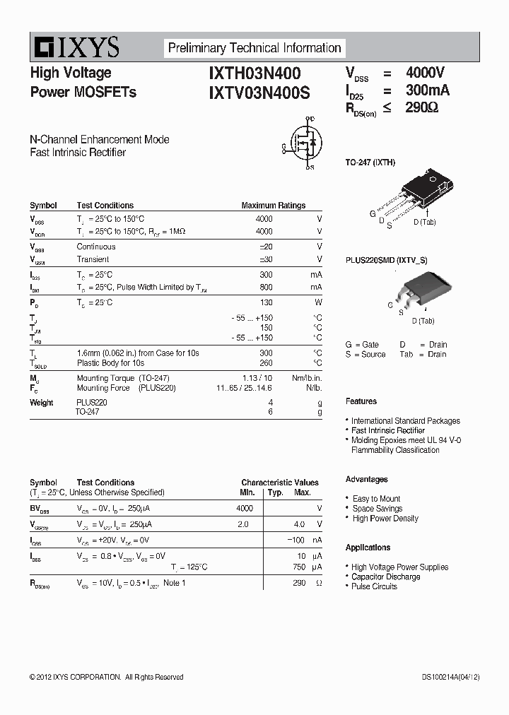 IXTH03N400_7584283.PDF Datasheet