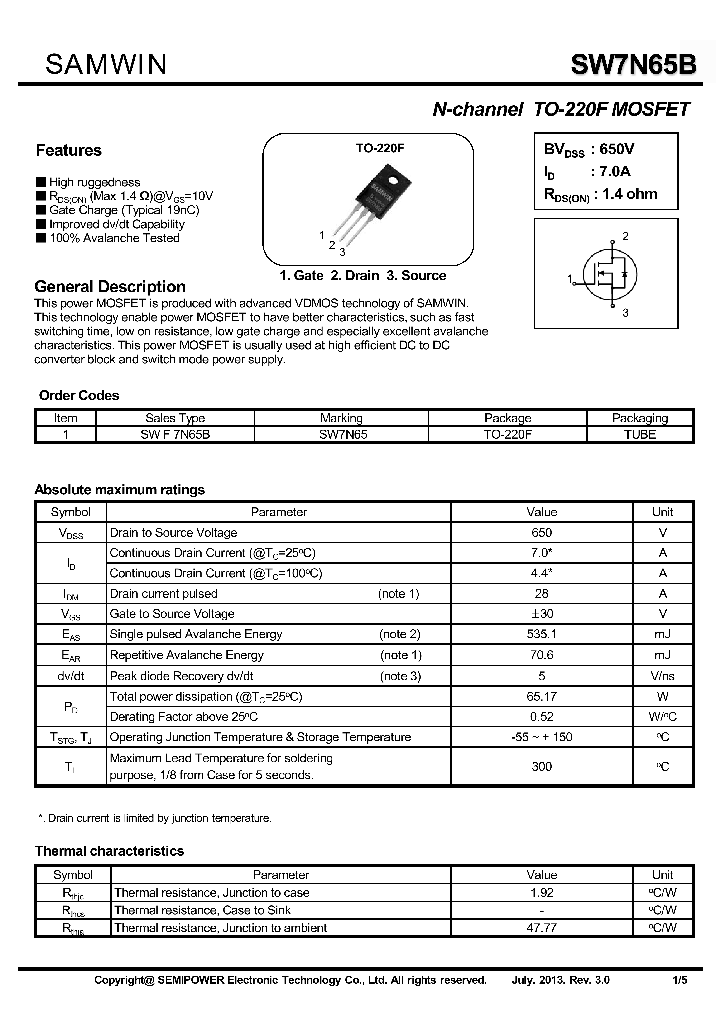 SW7N65B_7584689.PDF Datasheet