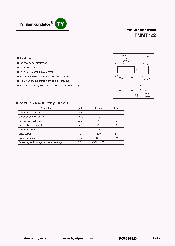FMMT722_7586134.PDF Datasheet