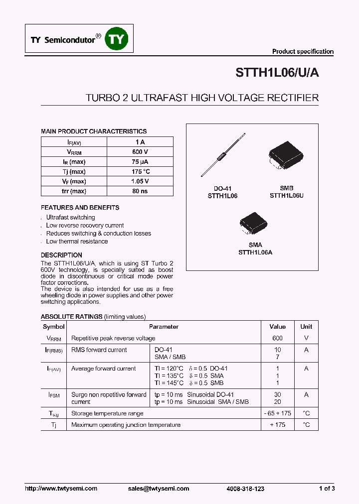 STTH1L06_7588305.PDF Datasheet
