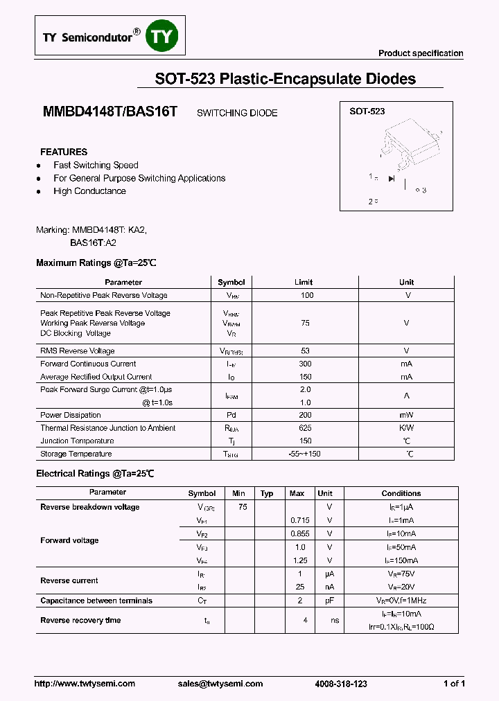 BAS16T_7589739.PDF Datasheet