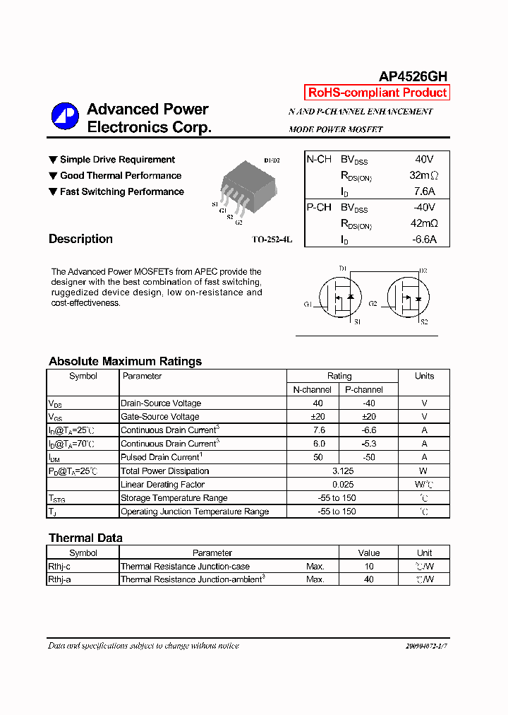 AP4526GH_7592160.PDF Datasheet