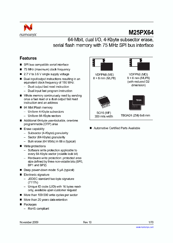 M25PX64-VMF6TP_7593948.PDF Datasheet