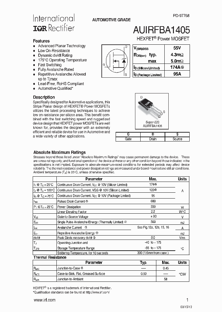AUIRFBA1405_7597613.PDF Datasheet