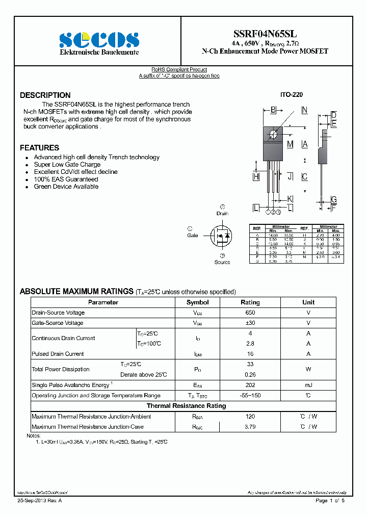 SSRF04N65SL_7601671.PDF Datasheet
