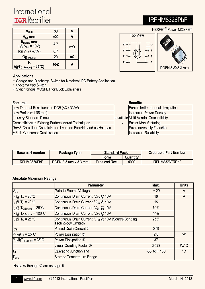 IRFHM8326TRPBF_7606793.PDF Datasheet