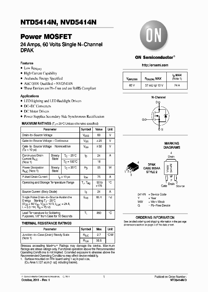 NTD5414N_7609746.PDF Datasheet