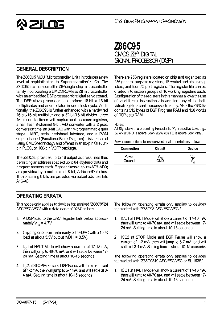 Z86C9533ASC_7609881.PDF Datasheet