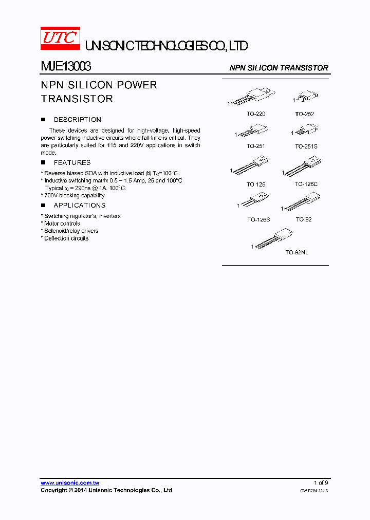 MJE13003L-E-TN3-R_7610055.PDF Datasheet