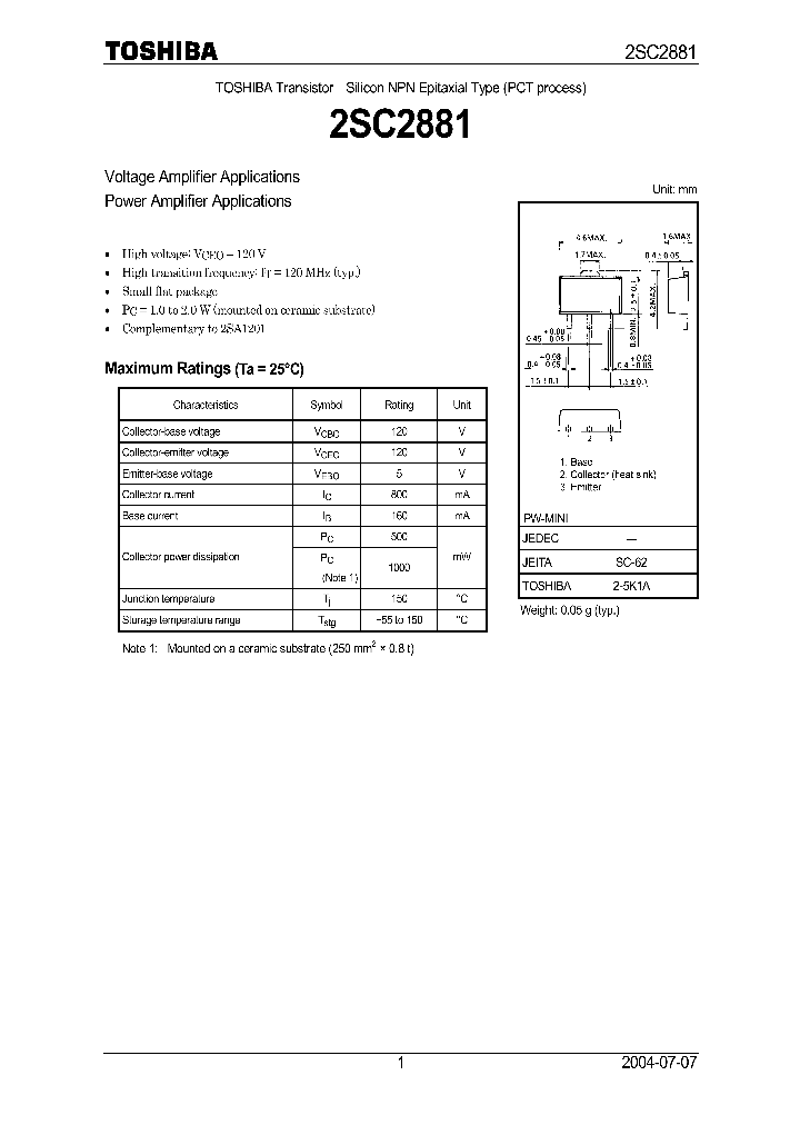 2SC2881_7612798.PDF Datasheet