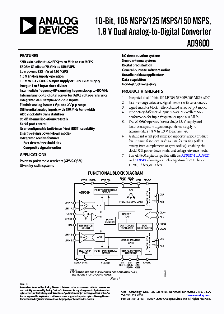AD9600ABCPZ-105_7616536.PDF Datasheet