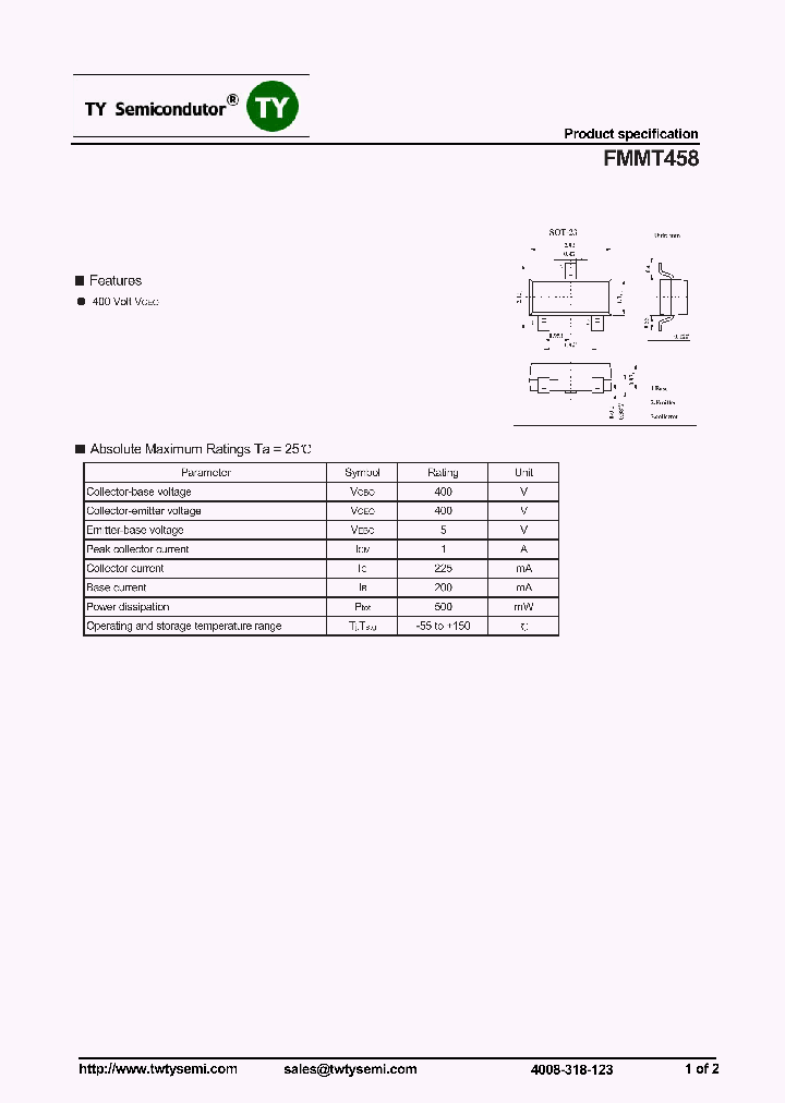 FMMT458_7616995.PDF Datasheet