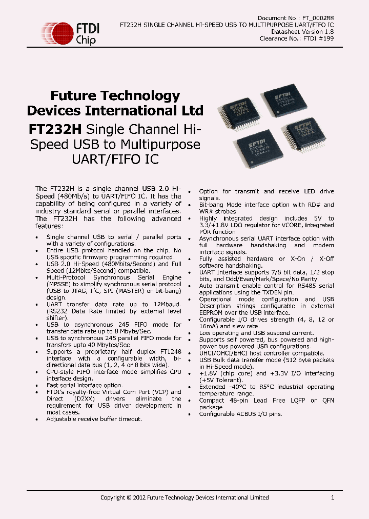 FT232HL-REEL_7620300.PDF Datasheet